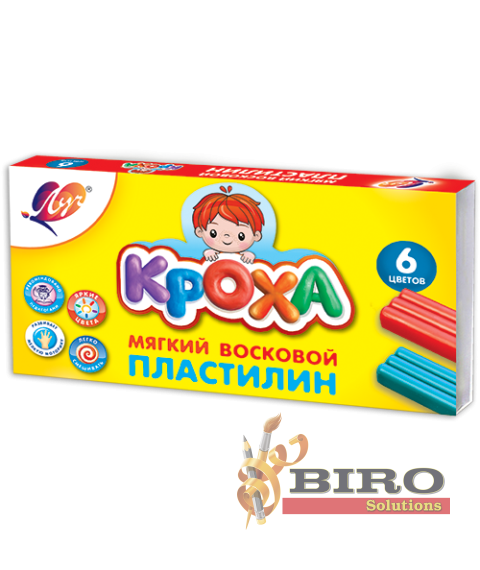 Pastă de modelat moale Kroha, 6 culori x 15 gr.